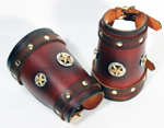 Leather steampunk cowbouw wrist cuff set