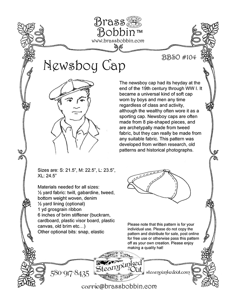 Brass Bobbin Me Newsboy Hat